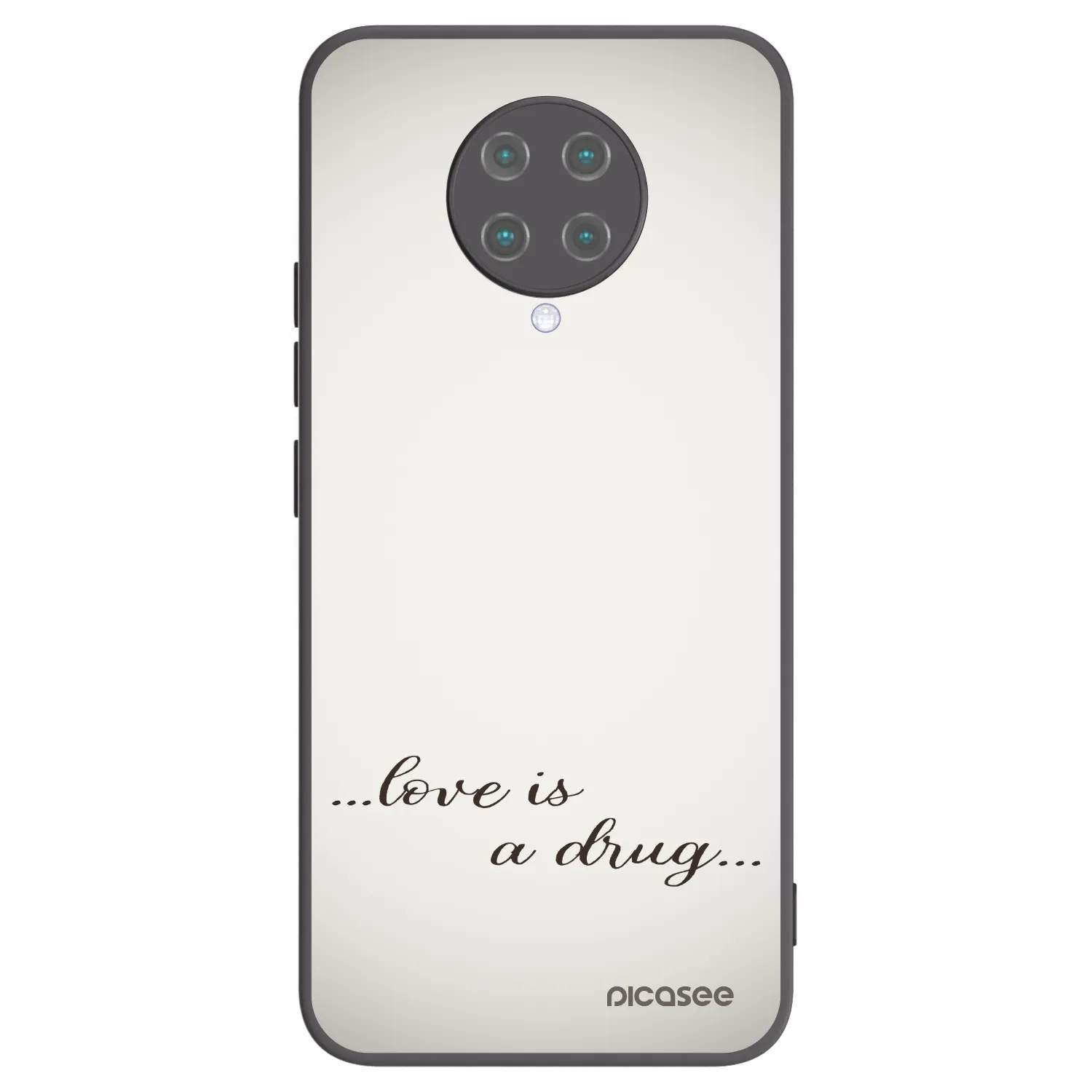 Picasee silikonowe czarne etui na Xiaomi Poco F2 Pro - Love is a drug