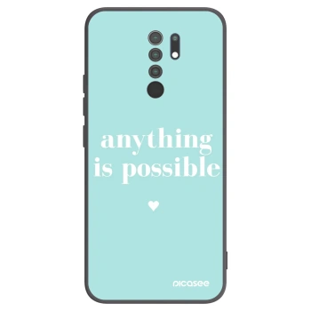 Picasee silikonowe czarne etui na Xiaomi Redmi 9 - Anything is possible