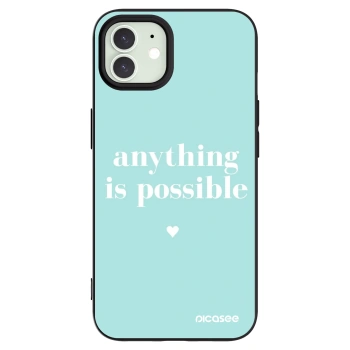 Picasee silikonowe czarne etui na Apple iPhone 12 - Anything is possible
