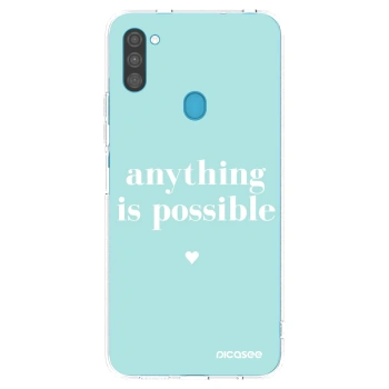 Picasee silikonowe przeźroczyste etui na Samsung Galaxy M11 - Anything is possible