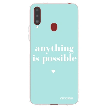Picasee silikonowe przeźroczyste etui na Samsung Galaxy A20s - Anything is possible