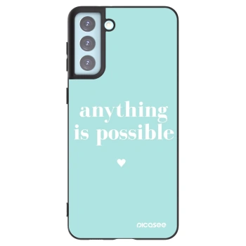 Picasee silikonowe czarne etui na Samsung Galaxy S21+ 5G G996F - Anything is possible