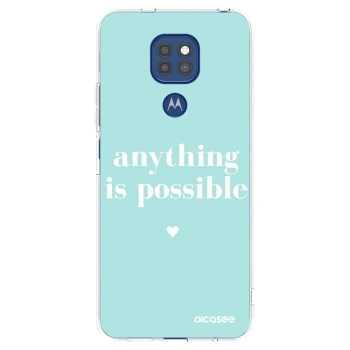 Picasee silikonowe przeźroczyste etui na Motorola Moto G9 Play - Anything is possible