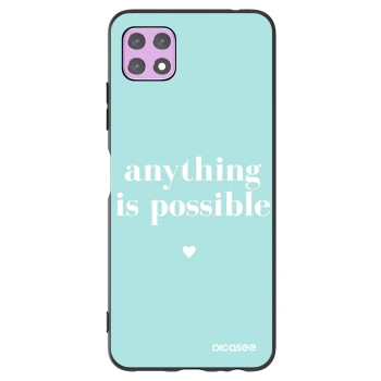 Picasee silikonowe czarne etui na Samsung Galaxy A22 A226B 5G - Anything is possible