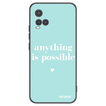 Picasee silikonowe czarne etui na Vivo Y33s - Anything is possible