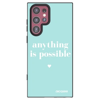 Picasee silikonowe czarne etui na Samsung Galaxy S22 Ultra 5G - Anything is possible