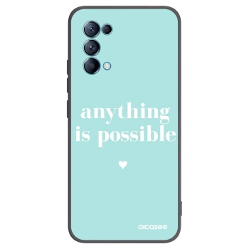 Picasee silikonowe czarne etui na OPPO Reno 5 5G - Anything is possible