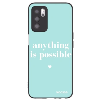 Picasee silikonowe czarne etui na OPPO A16s - Anything is possible