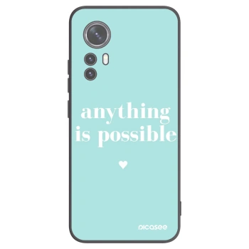 Picasee silikonowe czarne etui na Xiaomi 12X - Anything is possible