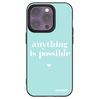 Picasee silikonowe czarne etui na Apple iPhone 14 Pro - Anything is possible