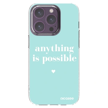 Picasee silikonowe przeźroczyste etui na Apple iPhone 14 Pro - Anything is possible