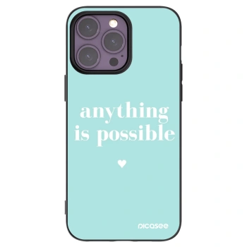 Picasee silikonowe czarne etui na Apple iPhone 14 Pro Max - Anything is possible