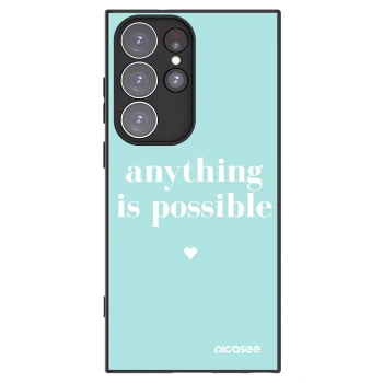 Picasee silikonowe czarne etui na Samsung Galaxy S23 Ultra 5G - Anything is possible