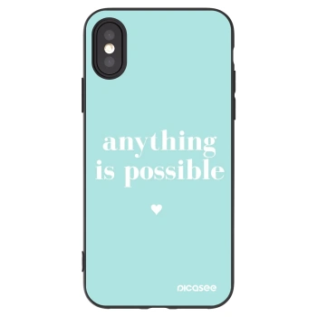 Picasee silikonowe czarne etui na Apple iPhone X/XS - Anything is possible