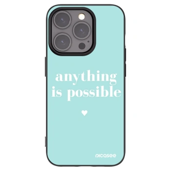 Picasee silikonowe czarne etui na Apple iPhone 15 Pro - Anything is possible