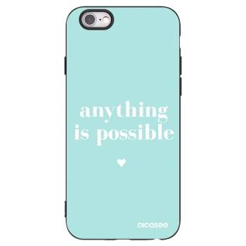 Picasee silikonowe czarne etui na Apple iPhone 6/6S - Anything is possible
