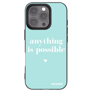 Picasee silikonowe czarne etui na Apple iPhone 16 Pro - Anything is possible