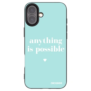 Picasee silikonowe czarne etui na Apple iPhone 16 Plus - Anything is possible