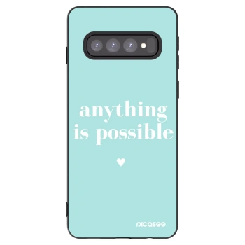 Picasee silikonowe czarne etui na Samsung Galaxy S10 G973 - Anything is possible
