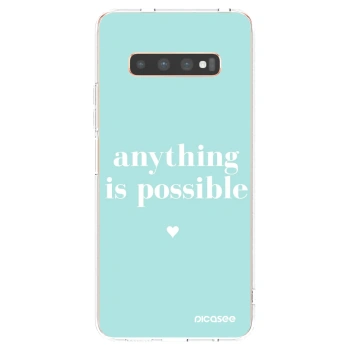 Picasee silikonowe przeźroczyste etui na Samsung Galaxy S10 Plus G975 - Anything is possible