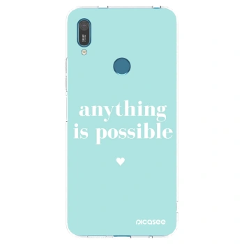 Picasee silikonowe przeźroczyste etui na Huawei Y7 2019 - Anything is possible