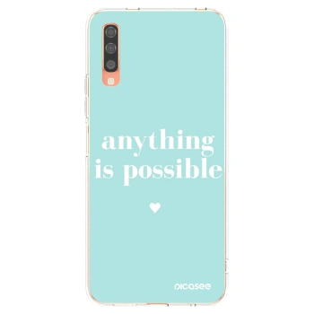 Picasee silikonowe przeźroczyste etui na Samsung Galaxy A70 A705F - Anything is possible