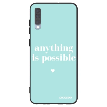 Picasee silikonowe czarne etui na Samsung Galaxy A70 A705F - Anything is possible