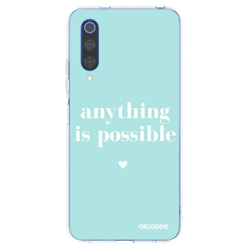 Picasee silikonowe przeźroczyste etui na Xiaomi Mi 9 SE - Anything is possible