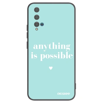 Picasee silikonowe czarne etui na Huawei Nova 5T - Anything is possible