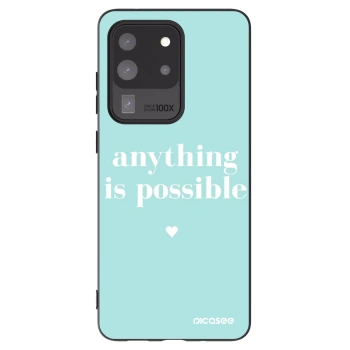Picasee silikonowe czarne etui na Samsung Galaxy S20 Ultra 5G G988F - Anything is possible