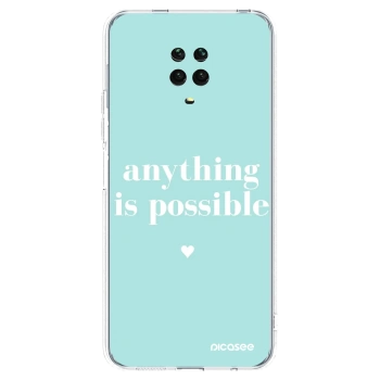 Picasee silikonowe przeźroczyste etui na Xiaomi Redmi Note 9 Pro - Anything is possible