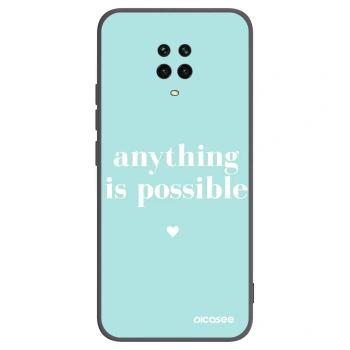 Picasee silikonowe czarne etui na Xiaomi Redmi Note 9 Pro - Anything is possible