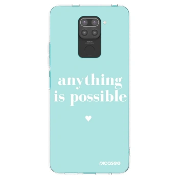 Picasee silikonowe czarne etui na Xiaomi Redmi Note 9 - Anything is possible
