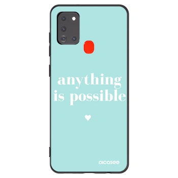 Picasee silikonowe czarne etui na Samsung Galaxy A21s - Anything is possible