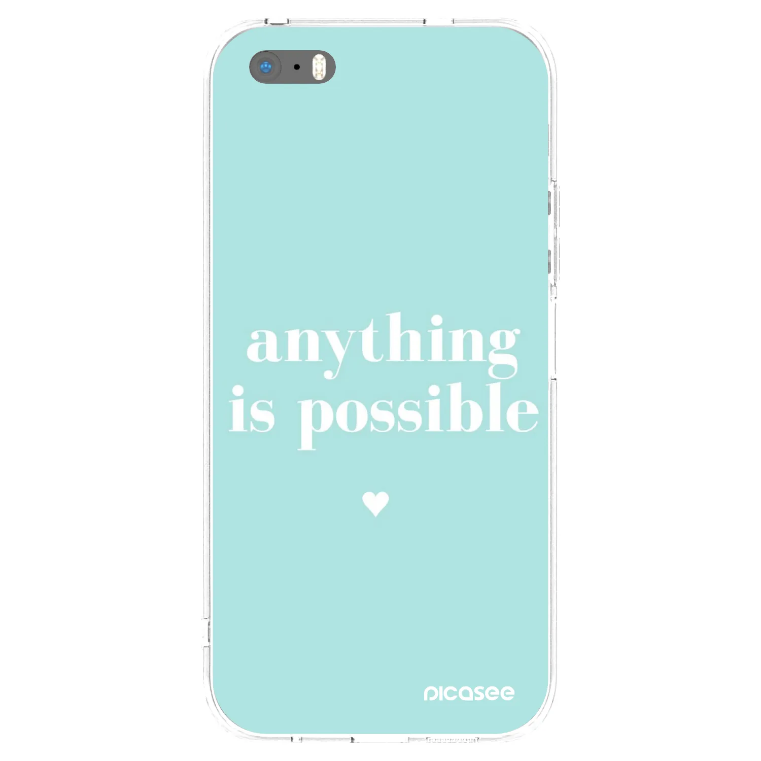 Picasee silikonowe przeźroczyste etui na Apple iPhone 5/5S/SE - Anything is possible