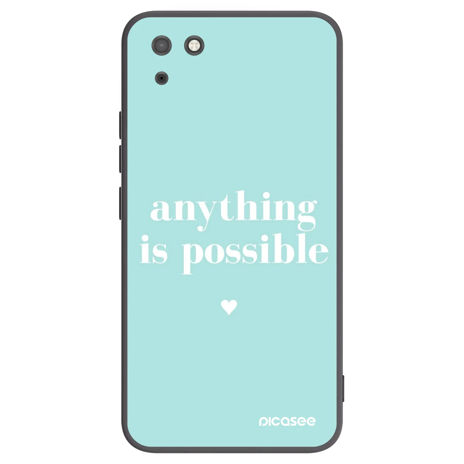 Picasee silikonowe czarne etui na Huawei Y5P - Anything is possible