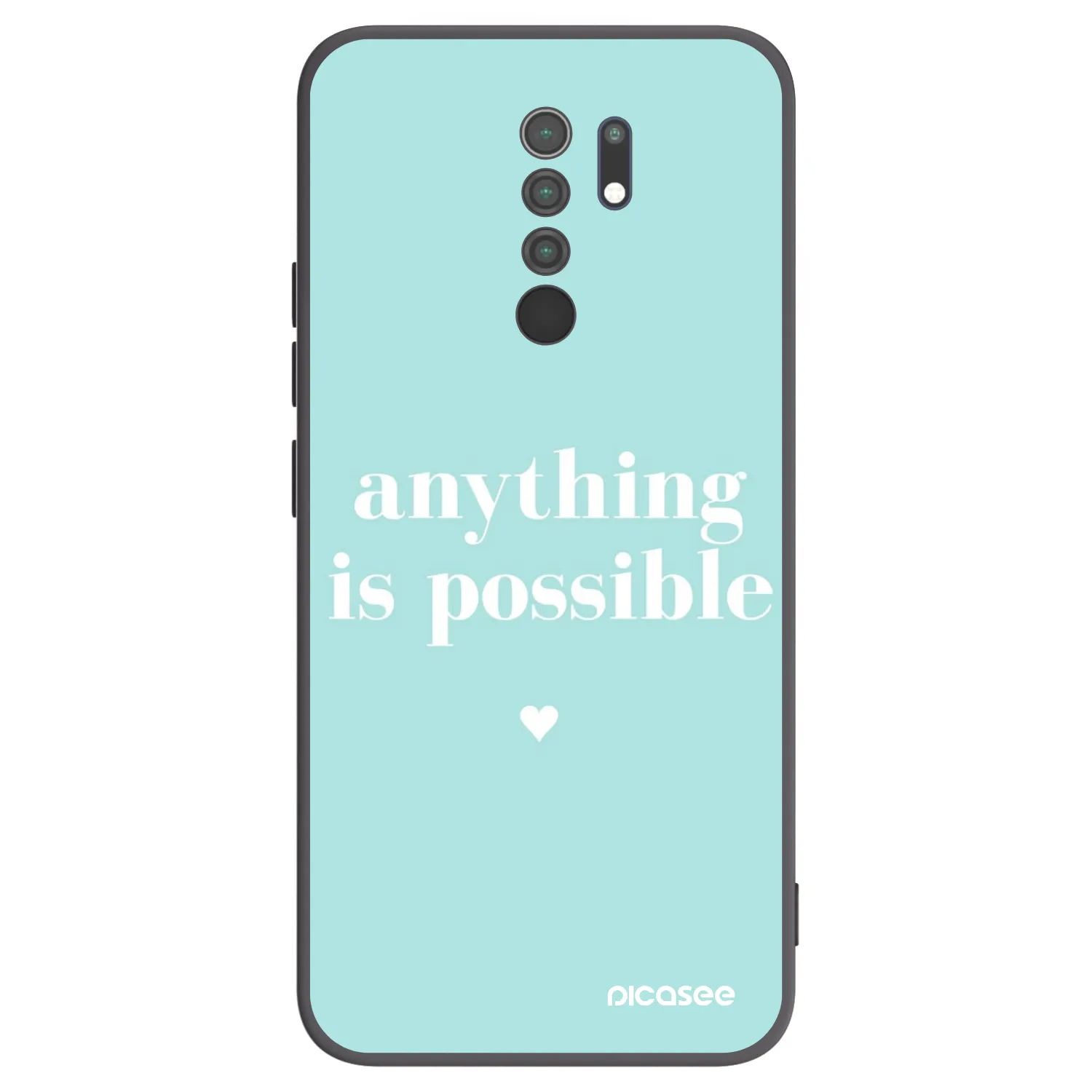 Picasee silikonowe czarne etui na Xiaomi Redmi 9 - Anything is possible