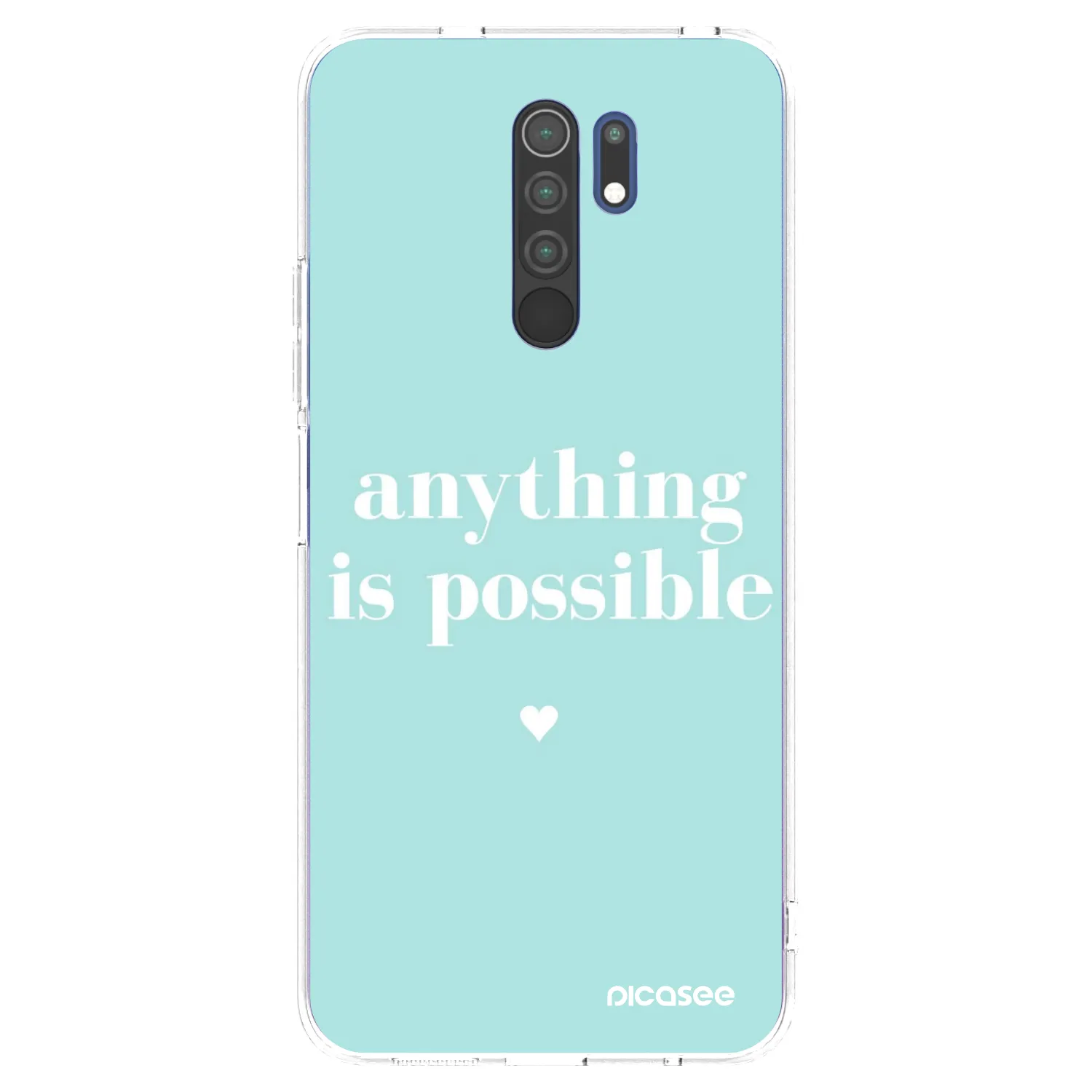 Picasee silikonowe przeźroczyste etui na Xiaomi Redmi 9 - Anything is possible