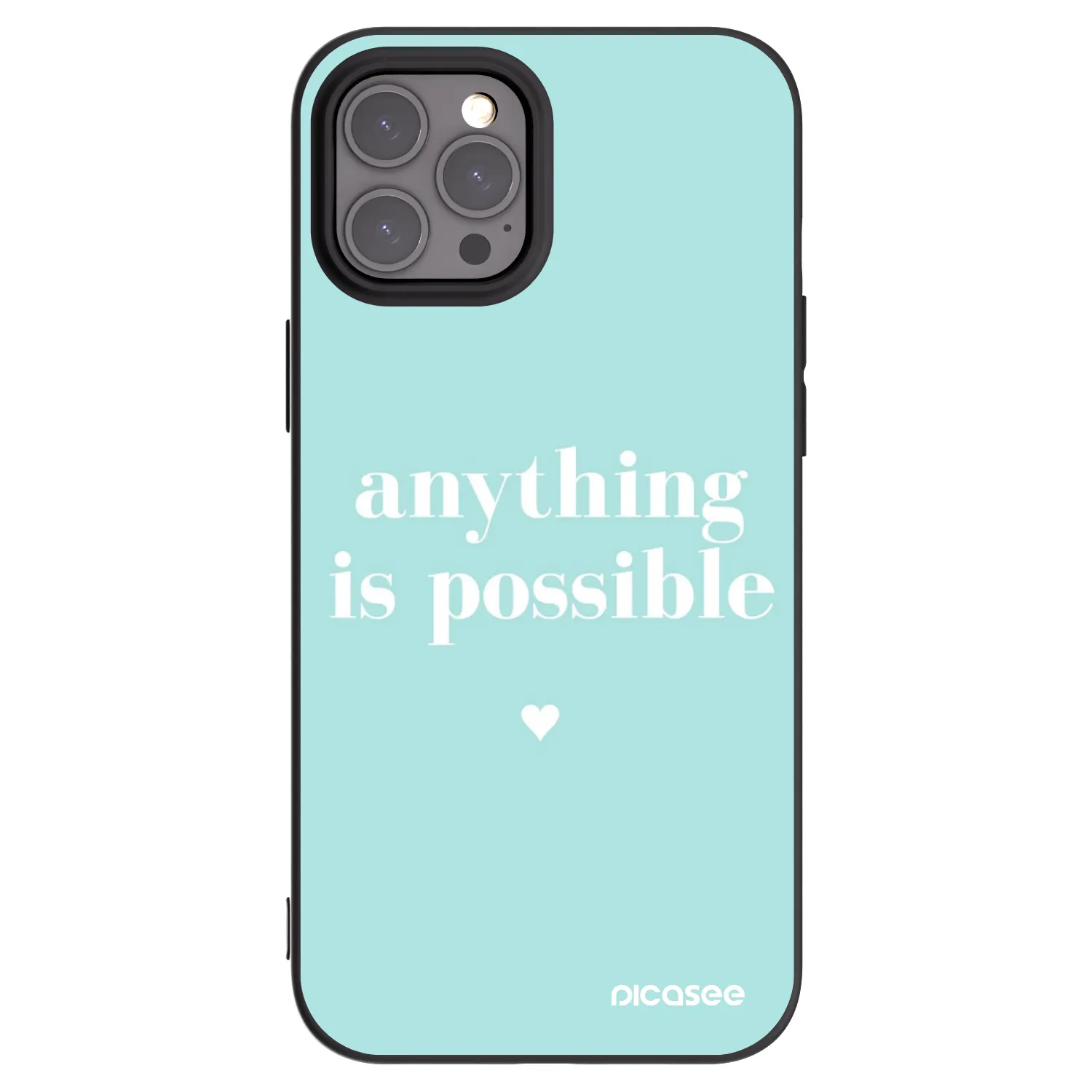 Picasee silikonowe czarne etui na Apple iPhone 12 Pro Max - Anything is possible
