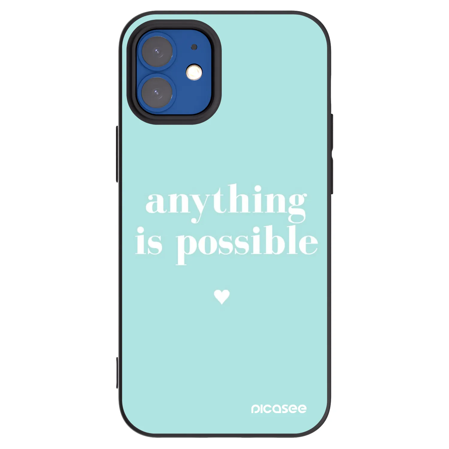 Picasee silikonowe czarne etui na Apple iPhone 12 mini - Anything is possible