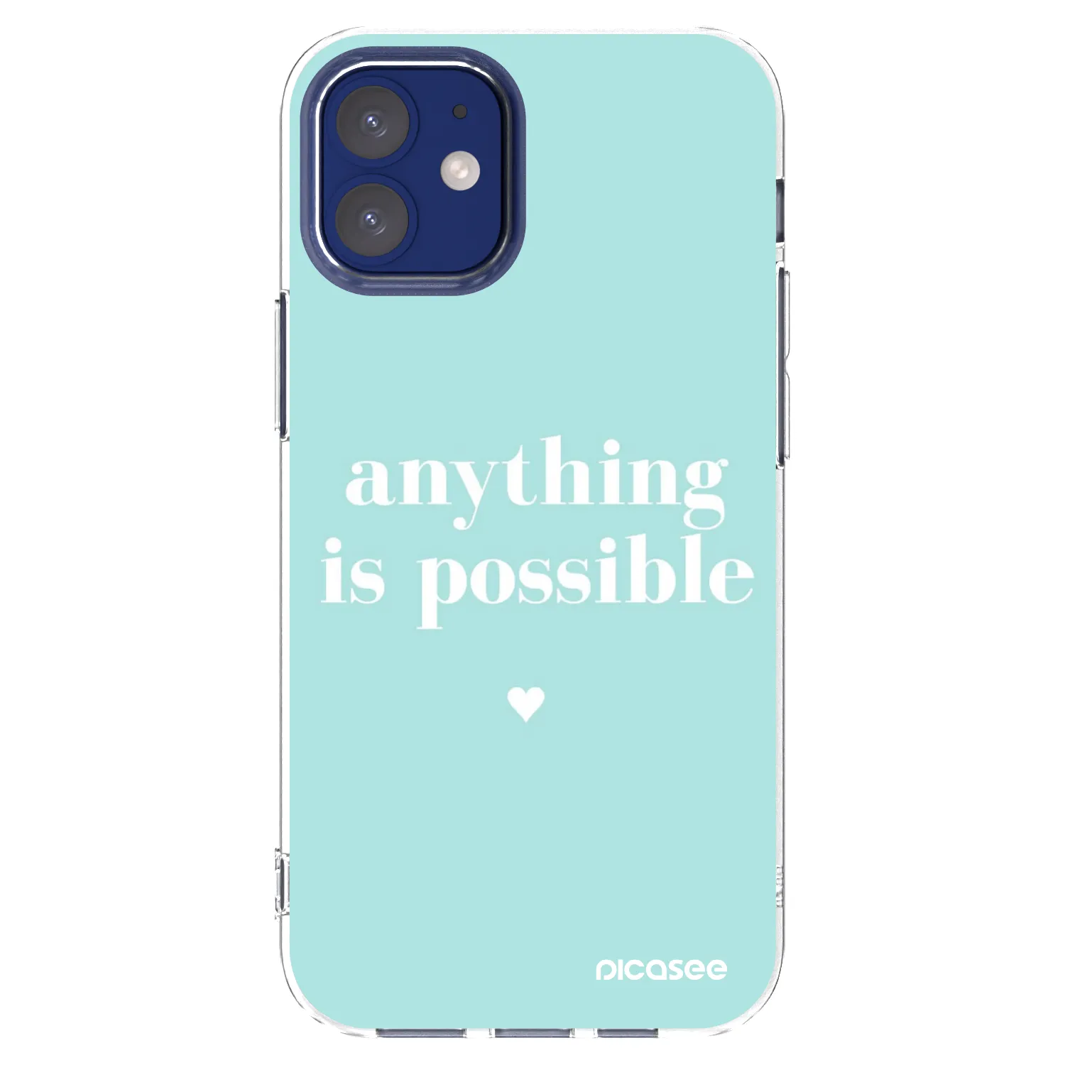 Picasee silikonowe przeźroczyste etui na Apple iPhone 12 mini - Anything is possible