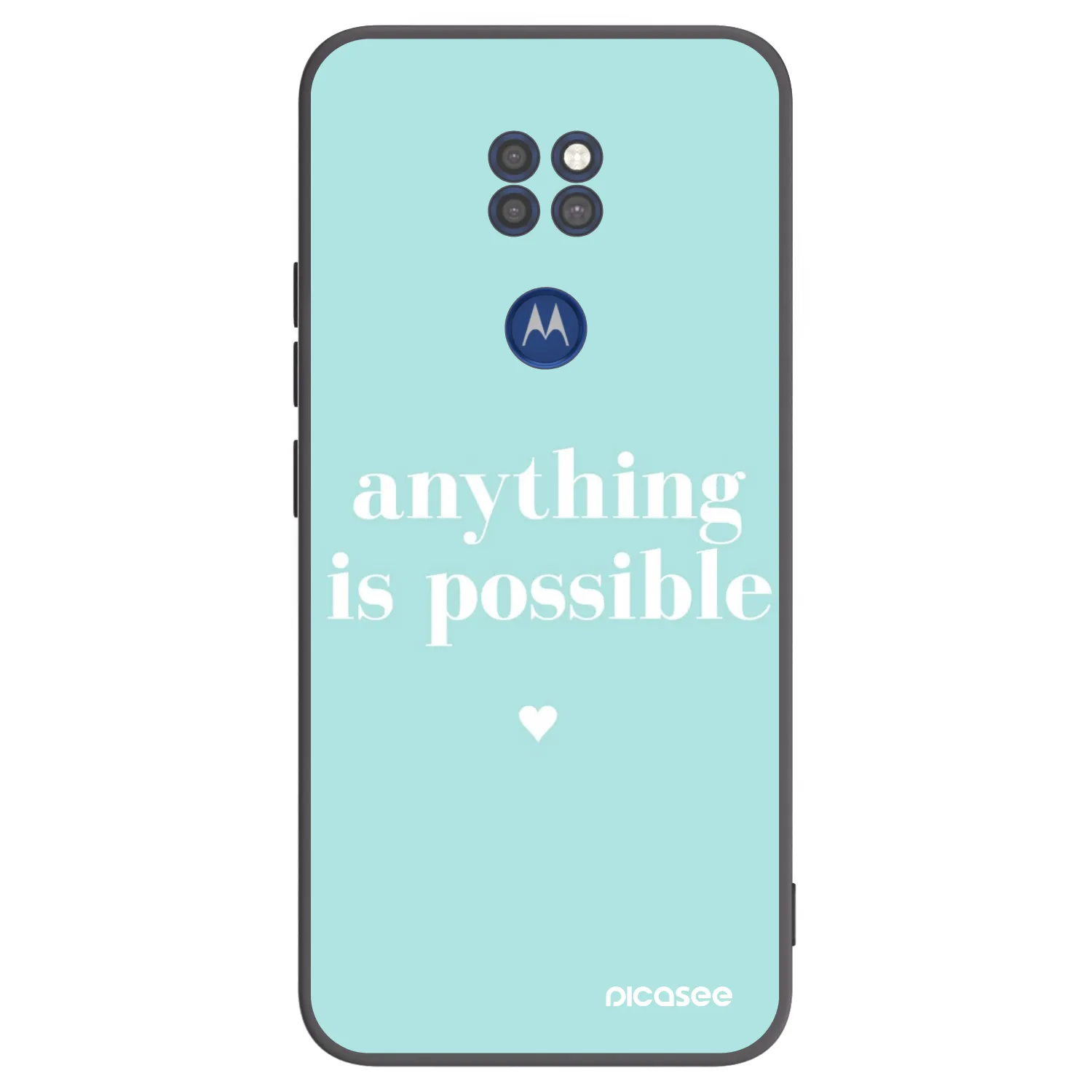 Picasee silikonowe czarne etui na Motorola Moto G9 Play - Anything is possible