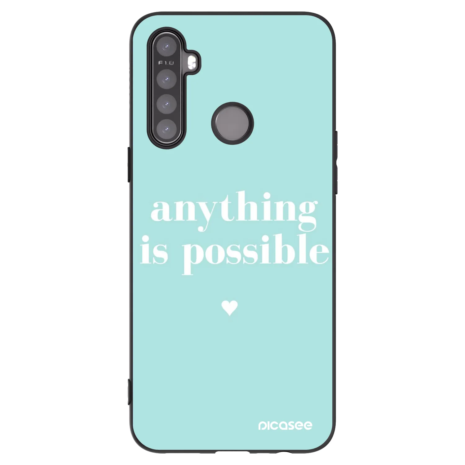 Picasee silikonowe czarne etui na Realme 5 - Anything is possible