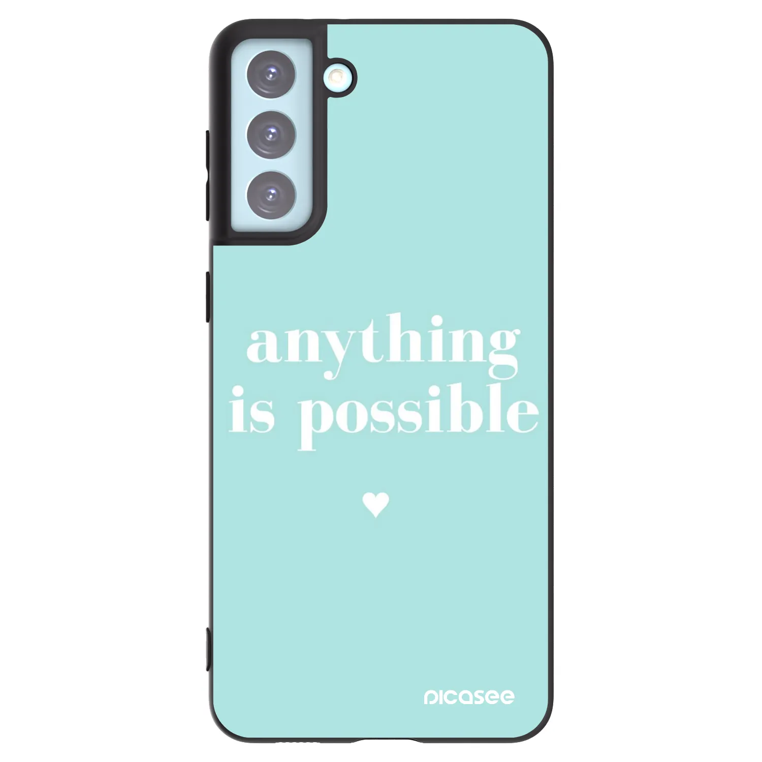Picasee silikonowe czarne etui na Samsung Galaxy S21+ 5G G996F - Anything is possible