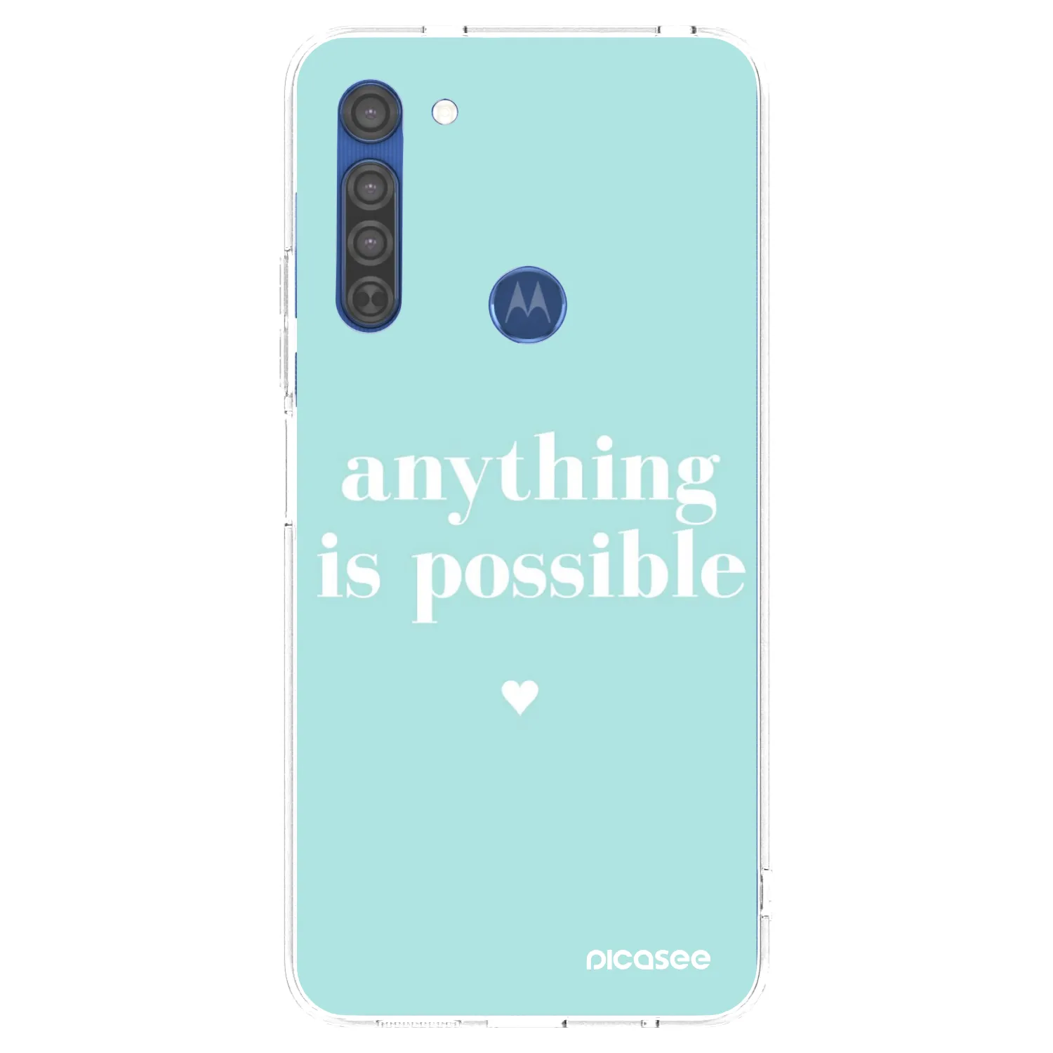 Picasee silikonowe przeźroczyste etui na Motorola Moto G8 - Anything is possible