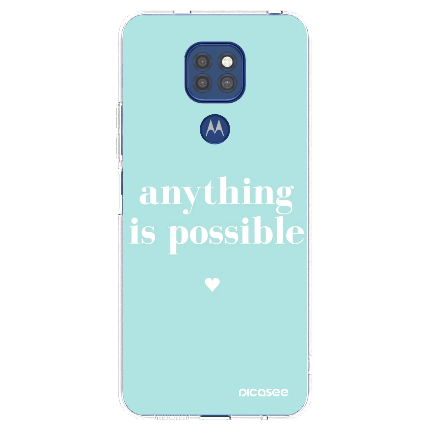 Picasee silikonowe przeźroczyste etui na Motorola Moto G9 Play - Anything is possible