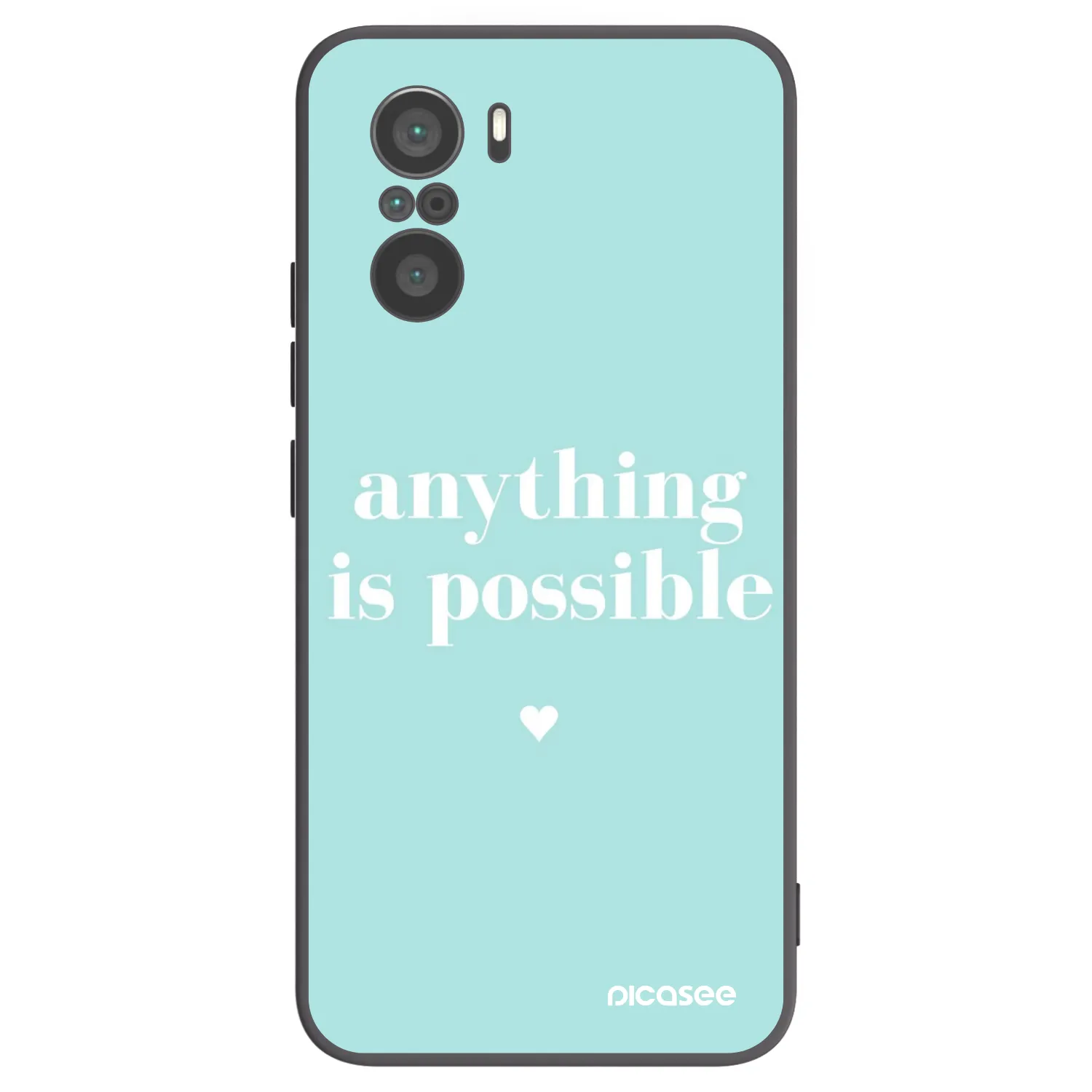 Picasee silikonowe czarne etui na Xiaomi Poco F3 - Anything is possible