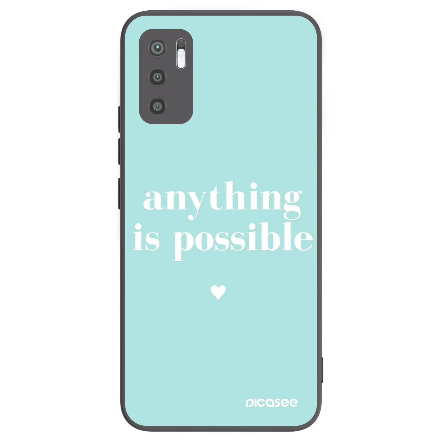 Picasee silikonowe czarne etui na Xiaomi Redmi Note 10 5G - Anything is possible