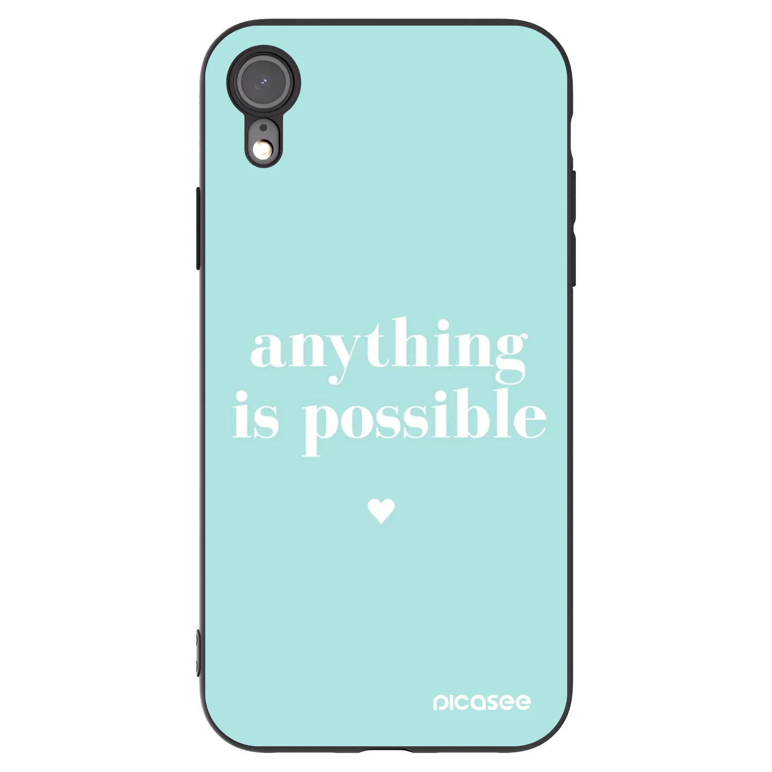 Picasee silikonowe czarne etui na Apple iPhone XR - Anything is possible