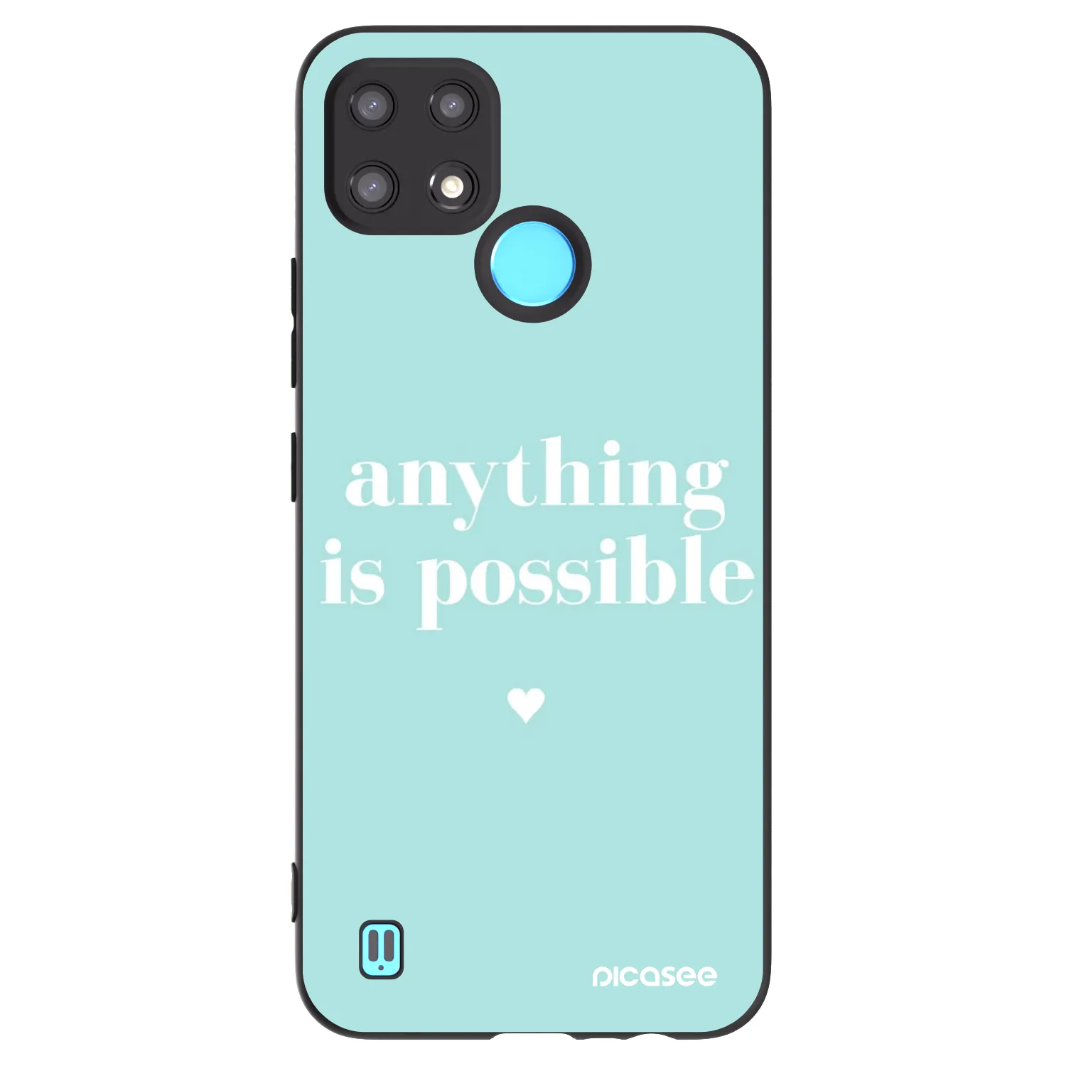 Picasee silikonowe czarne etui na Realme C21 - Anything is possible